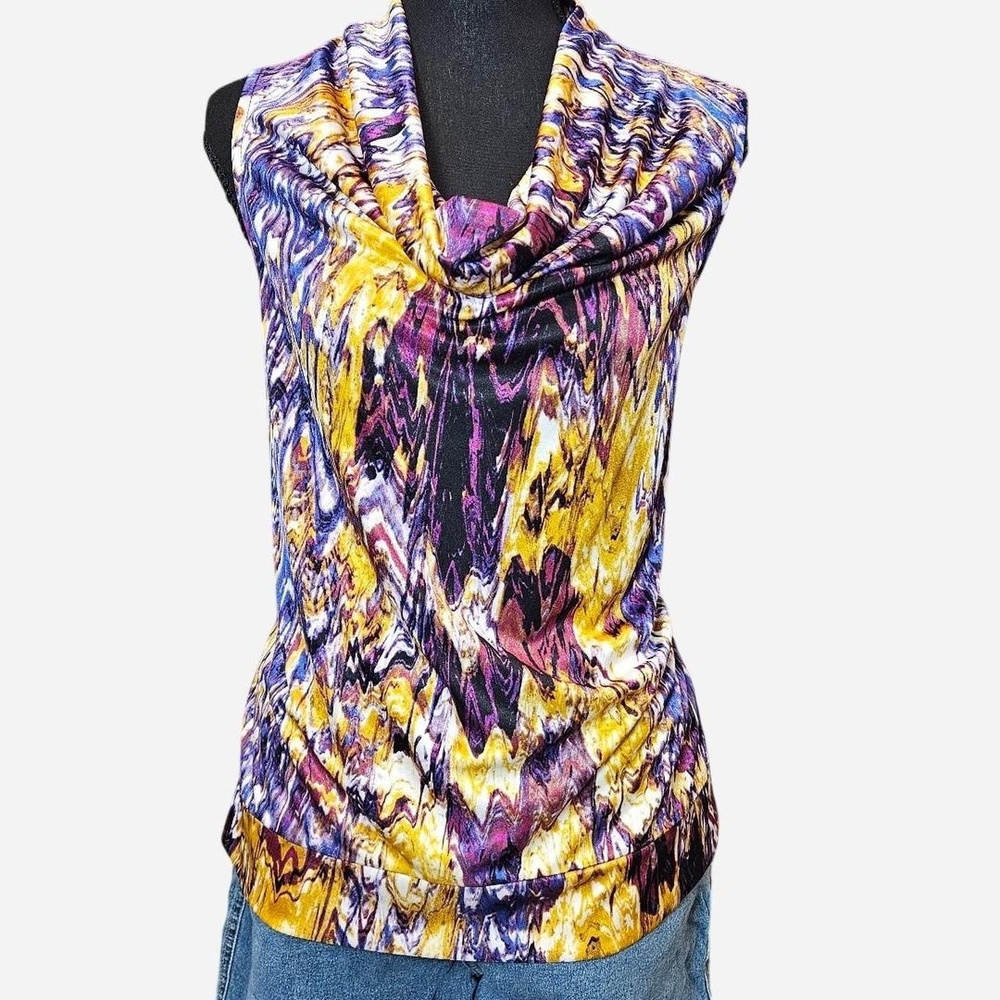 Alfani Multicolor Cowl Neck Sleeveless Top